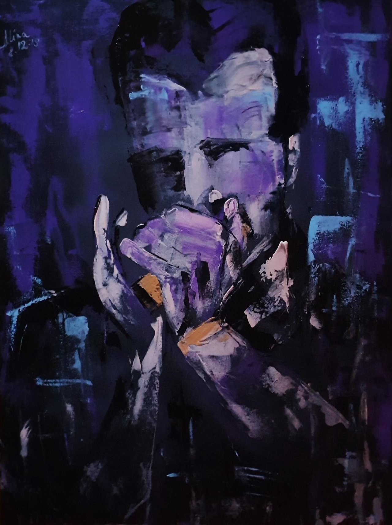 ArteDiAlina.com painting: Harmonica player